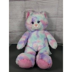 Build-A-Bear Workshop Pastel Rainbow Kitty Cat 16" Plush RARE